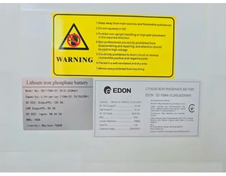 Акумуляторна батарея Edon ED -110AH- 51.2V (5.623KWH)